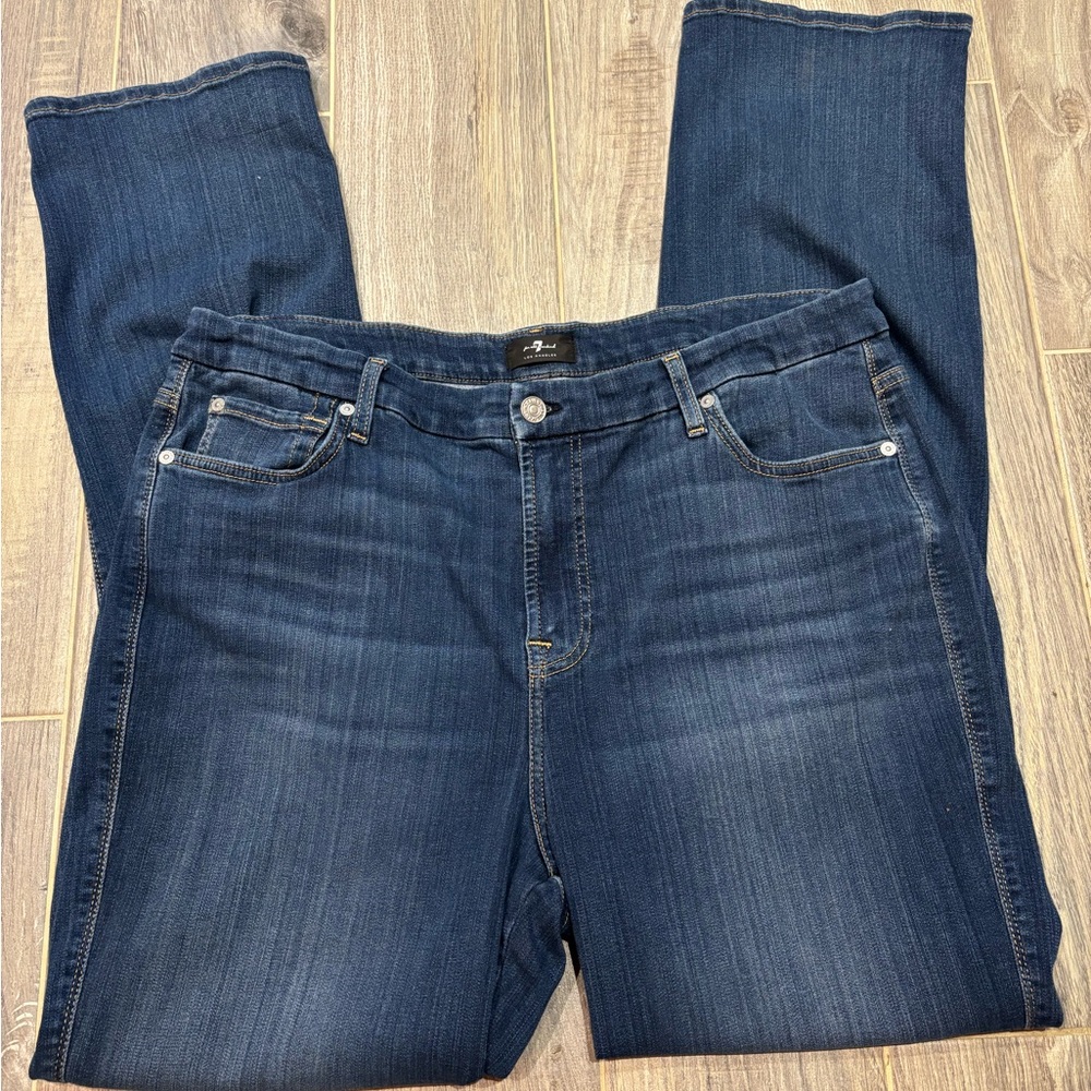 7 For All Mankind Deep Indigo Straight Leg Jeans